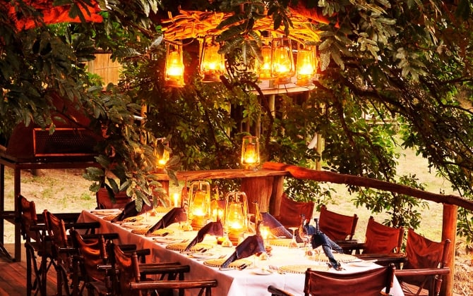 dining table set outdoors