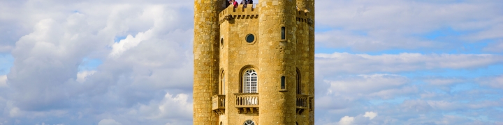 View of Broadway Tower of Worcestershire, Cotswolds in England
