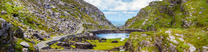 Scenic view of Gap of Dunloe in County Kerry, Ireland