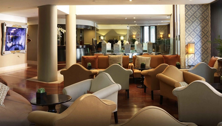 a hotel lobby