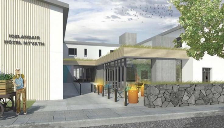 digital rendition of the Hotel Myvatn exterior